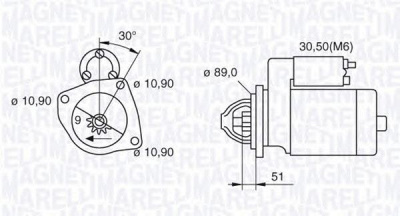 MAGNETI MARELLI 063523673030 -  Стартер